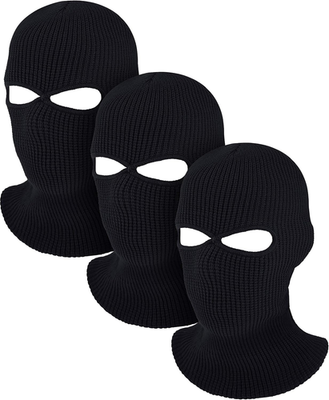 #ad 3 Pack 2 Hole Knit Skiing Mask Winter Full Face Balaclava Men Women Cold Weather $25.99