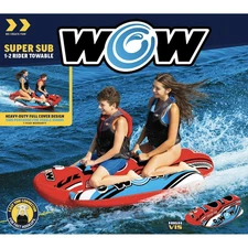 WOW Sports Super Sub 1-2 Person Waterskiing Towable Tube-Holds Up To 340 LBS-NEW