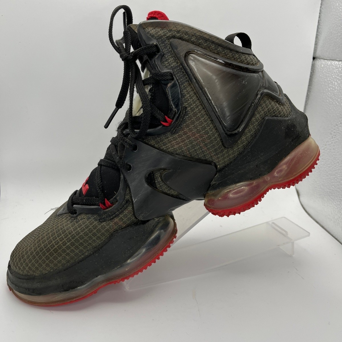 Nike LeBron 19 Men's 8.5 Black Red Basketball Shoes CZ0203-001 No
