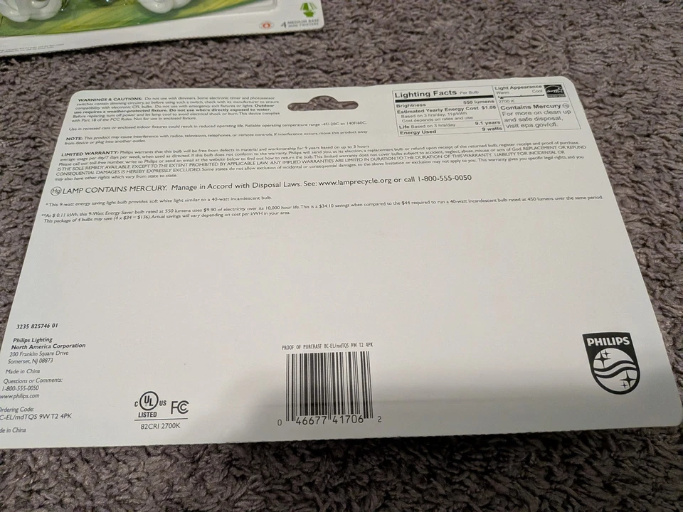 Philips Energy Saver Soft White Light Bulb 16 Pack 40 Watt Equivalent T2 2700K - Image 2 of 2