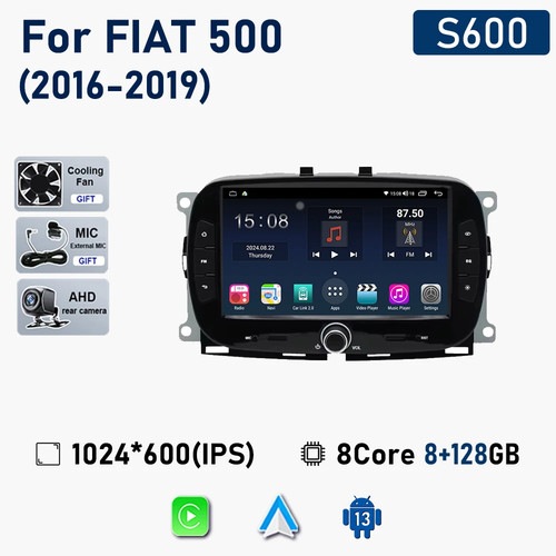 Per Fiat 500 2008-2015 Android Autoradio GPS Multimedia Lettore Video Schermo - Foto 34 di 39