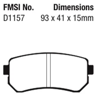 For Hyundai Sonata 12-19 EBC Greenstuff 2000 Series Sport Rear Brake Pads Foto 2 de 3