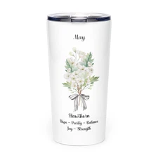 May Hawthorn Flower Stainless Steel Drinking Beverage Water Tumbler Tapered
