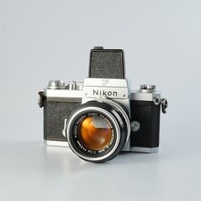 EXCELLENT  CLA  d  Nikon F Silver  Waist level  NIKKOR 50mm F/1.4 MF ...