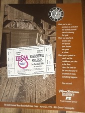 1996 Indiana Boys Basketball High School State Finals Program and Ticket