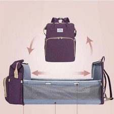 Foldable Diaper Backpack Portable Baby Bed Waterproof Travel Mummy Bag for Women