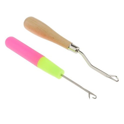 2 Stück Häkelnadeln Mit Verriegelungshaken Für Haare / Micro Braid Needle