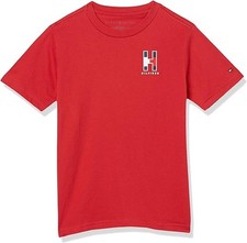 Tommy Hilfiger SCARLET Boys' Short Sleeve Solid Crew Neck T-Shirt, US 2T