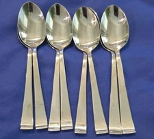 8 Julienne Oval Soup spoons Cuisinart Glossy Stainless Flatware 