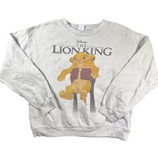 Disney Lion King Sweatshirt Youth XL Gray Simba Graphic Crewneck Fleece Pullover