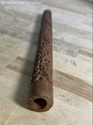 Hand Carved 6-Hole Wooden Recorder Flute 13" Floral Vine Relief Carving Brown — photo 4