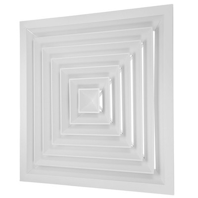 17'' x 17'' Aluminum Square Ceiling Diffuser, White,20'' x 20'' Ducting Opening Size