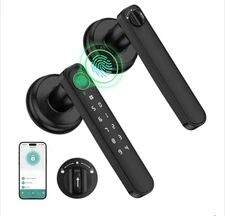 Smart Door Handle Lock, Fingerprint Door Knob Lock with Keypad Code, Electronic