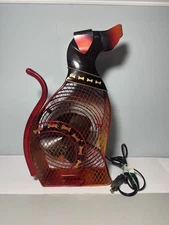 DECO BREEZE Decorative Dog Figurine Metal Electric Fan 18" - Tested And Working