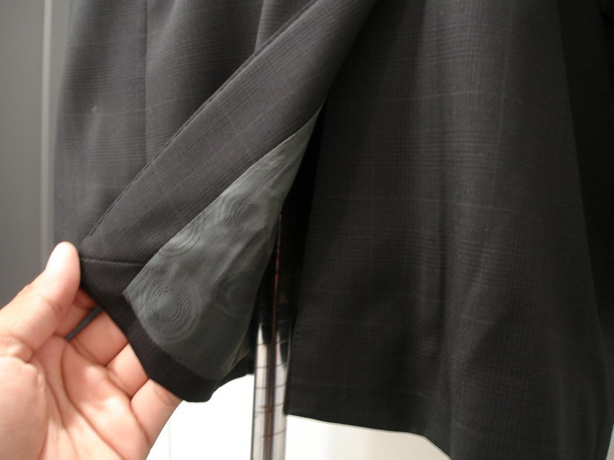 Men's sz 42R Canaletto Reda Super 130's Black Wool Suit Jacket