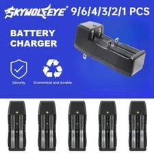 Lot 1-9PCS Universal Smart Charger 2-Slot for 3.7v Lithium Rechargeable Battery