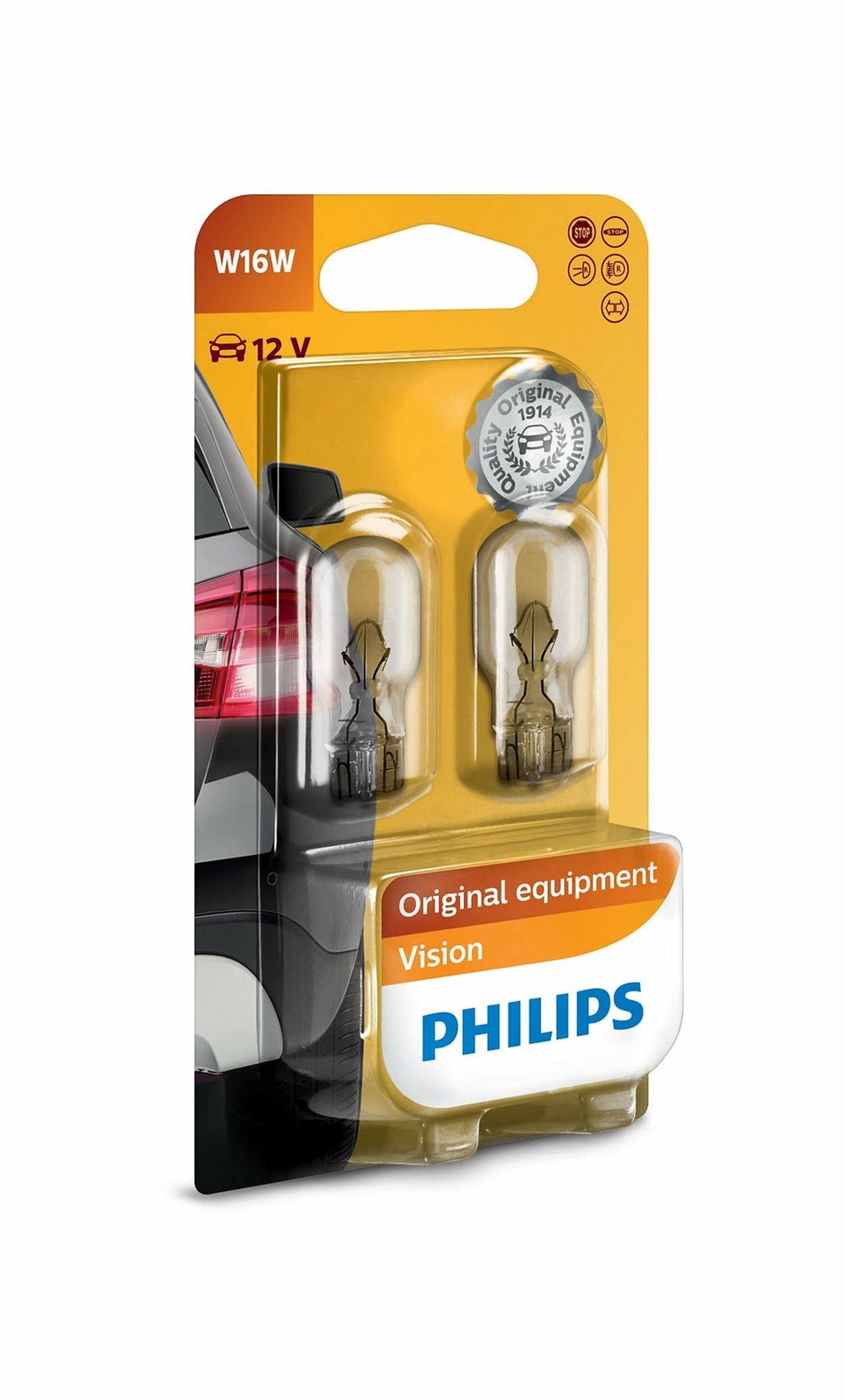PHILIPS 12067B2 W16W Vision 12V 16W W2,1x9,5d Halogen Interior Signal x2