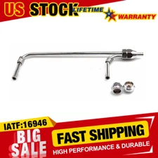 Chrome Dual Feed Fuel Line For Holley Carburetor 4150 Double Pumper 3/8 Hose SBC