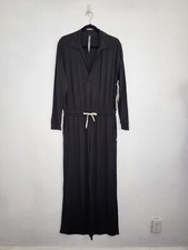 VUORI Lux Intentions Jumpsuit L/S Straight Wide Leg Black Women's Large NWT