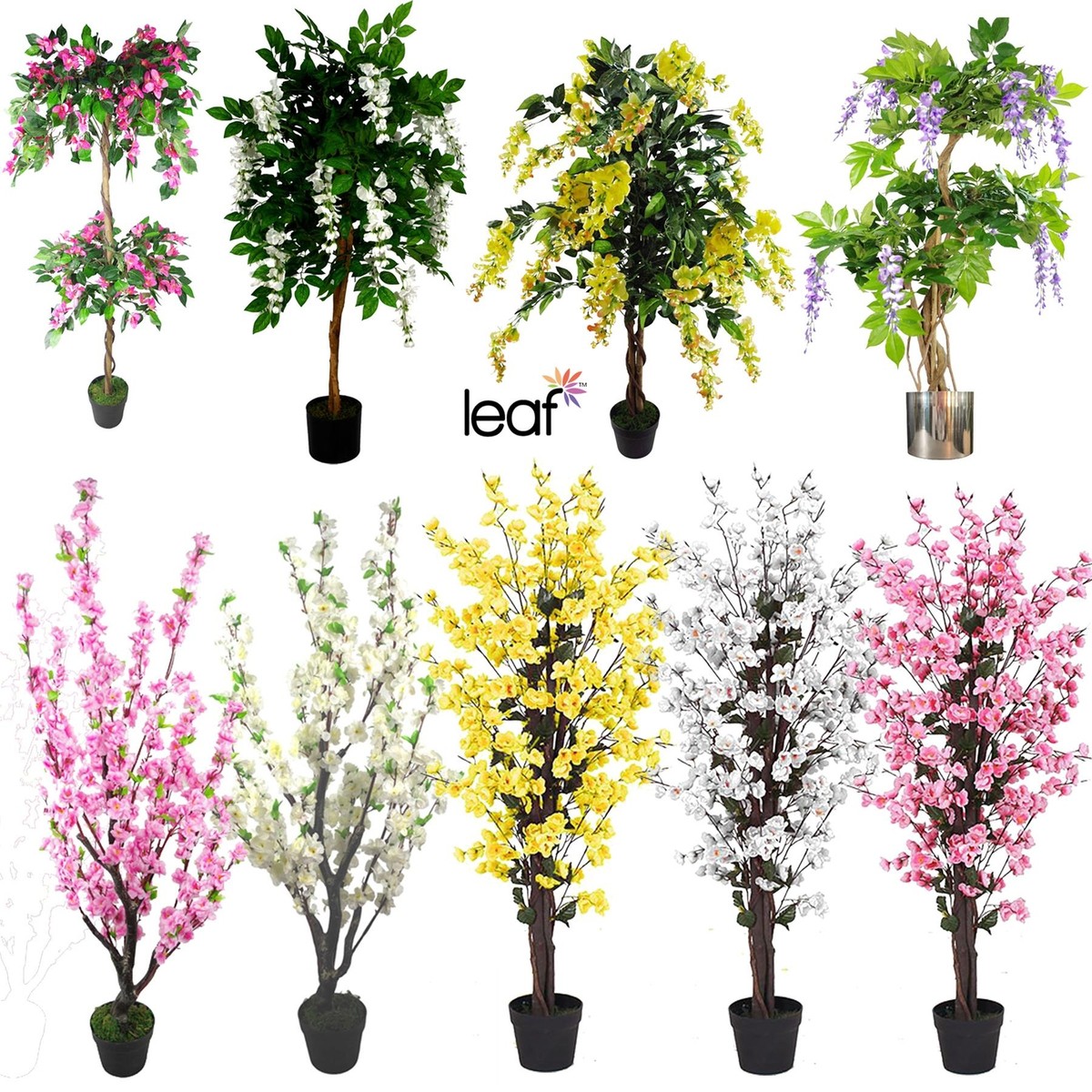 Árbol Artificial De Flores Amarillas Leaf Design - 120cm Realista Para Decoración Interior
