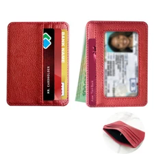 Slim Minimalist Front Pocket Wallet,RFID Blocking Credit Card Holder ID Window