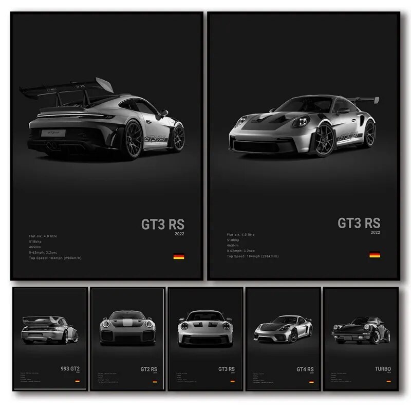 Porsche 911 GT3 RS ポルシェ キャンバスアート 絵画 Porsche Modern 911 GT3RS Canvas Poster 40x60CM | eBay