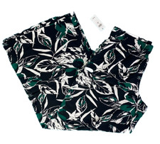 Women's Gap NWT Pull-On Pants Size Small Wide Leg Green/Black/White Print