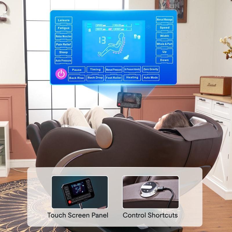 Full Body Massage Chair, Zero Gravity SL-Track Shiatsu, Foot Rollers, Black