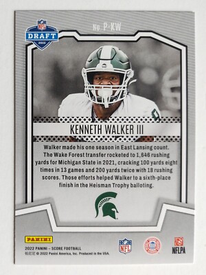KENNETH WALKER III 2022 Panini Score PROtential Rookie #P-KW