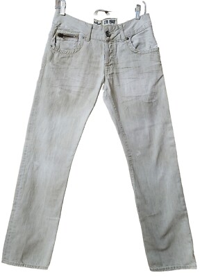 LTB Mens Jeans Size 30x34 Straight Light Khaki Button Fly Distressed 