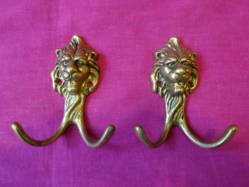 2 Garderobenhaken, Kleiderhaken, Messing, Vintage - Bild 1 von 6