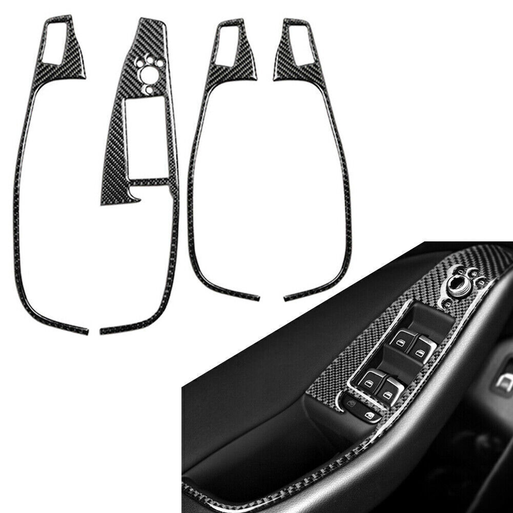 SIKUAI Car Carbon Fiber Interior Door Window Switch Panel Bezel Cover Trims Replacement For Audi Q5 2009-2017, For Right Hand Drive Model - View #9
