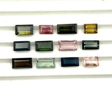 Natural Multi Tourmaline Baguette Cut Loose Gemstone Lot 5 Pcs 5 7-5 10 MM 6 CT