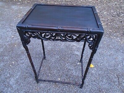Buy Chinese Hardwood Table With Ornate Panelling And Carved Feet And Sides