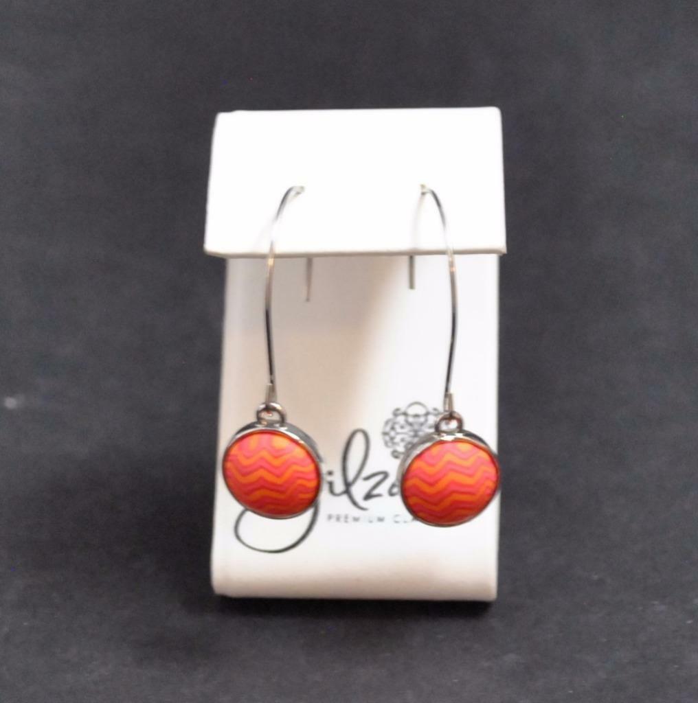 Jilzarah Papaya Hoop Charm Earrings Polymer Clay Beads Handmade