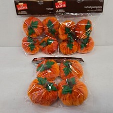 Velvet Pumpkin Fall Crafts Lot of 12 Pumpkins 2 inch