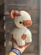 Handmade Large Cow Cute Crocheted Amigurumi Plushie