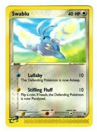 Pokemon Swablu 75/97 near mint condition card EX Dragon
