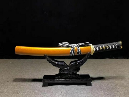 Japanese Samurai Wakizashi Sharp Blue Manganese Steel Short Sword Ninja Tanto - Picture 2 of 8