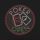Poker Open Sign for Business Displays | Led Flex Neon | 26"W x 26"H x 1"D