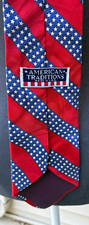 American Traditions Silk Made in USA Stars  Stripes Flag Necktie Tie - 58 Inch