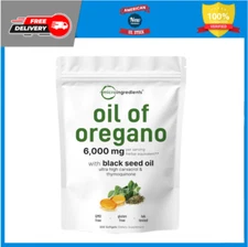 Micro Ingredients Oil of Oregano, 300 Softgel | Oregano Oil with Black Seed Oil,