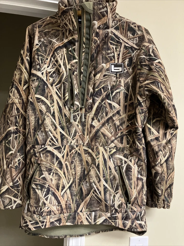 Banded 1/2 Zip Pullover Mens S Mossy Oak Blades Shadow Grass Camo Duck Hunting - Image 3 of 4