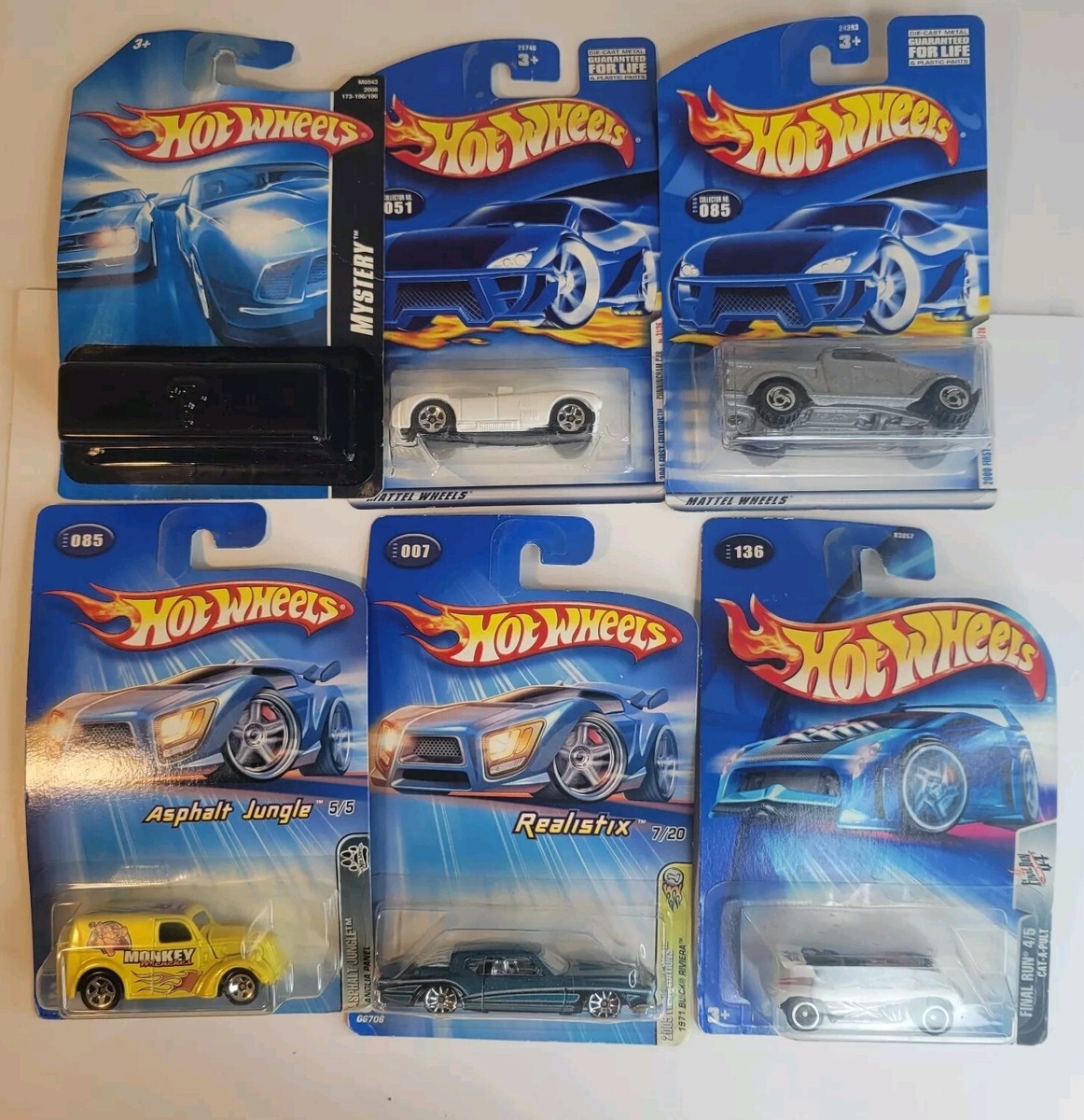 Hot Wheels Lot Of 6 Early 2000s First Edition Dodge/Buick/Mystery