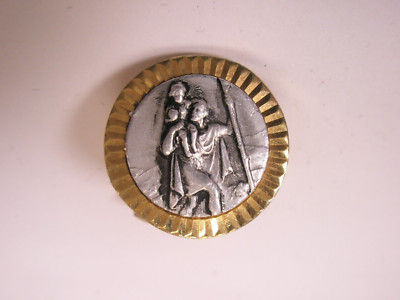 Saint Christopher Patron SINGLE Vintage Cuff Link replacement lost/broken zm21