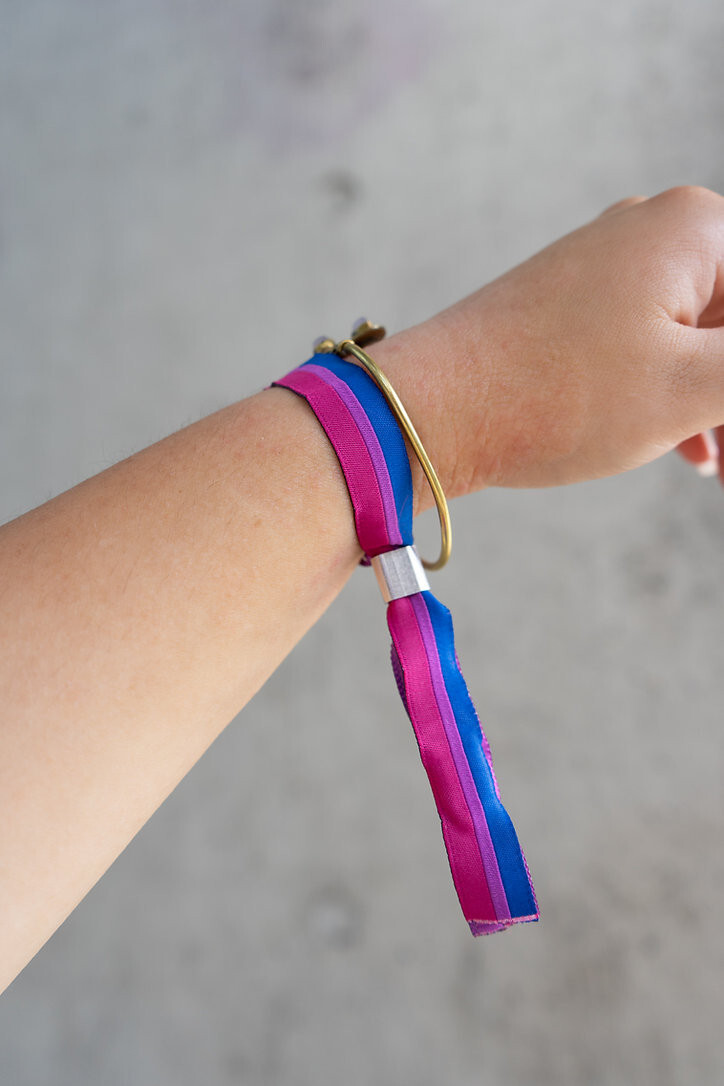 Bisexuell Bi Flagge Armband CSD Pride LGBT Regenbogen Gay Festival B&auml;ndchen
