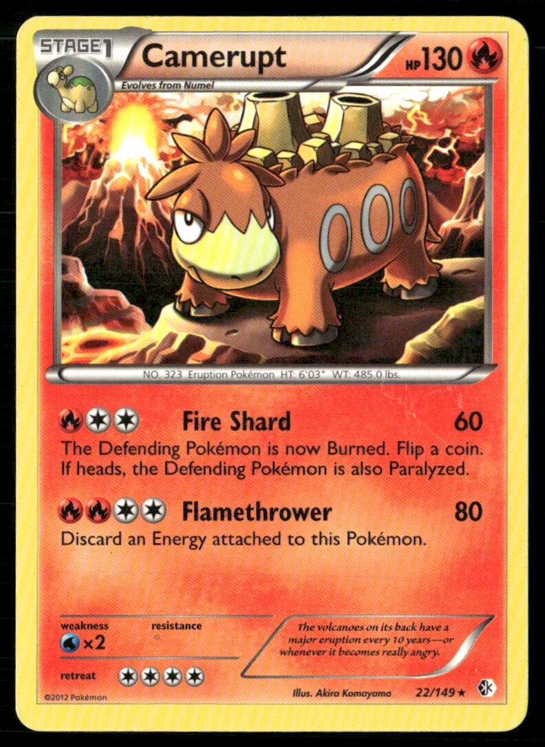 2012 Boundaries Crossed Set Pokemon Card 022  Camerupt LP
