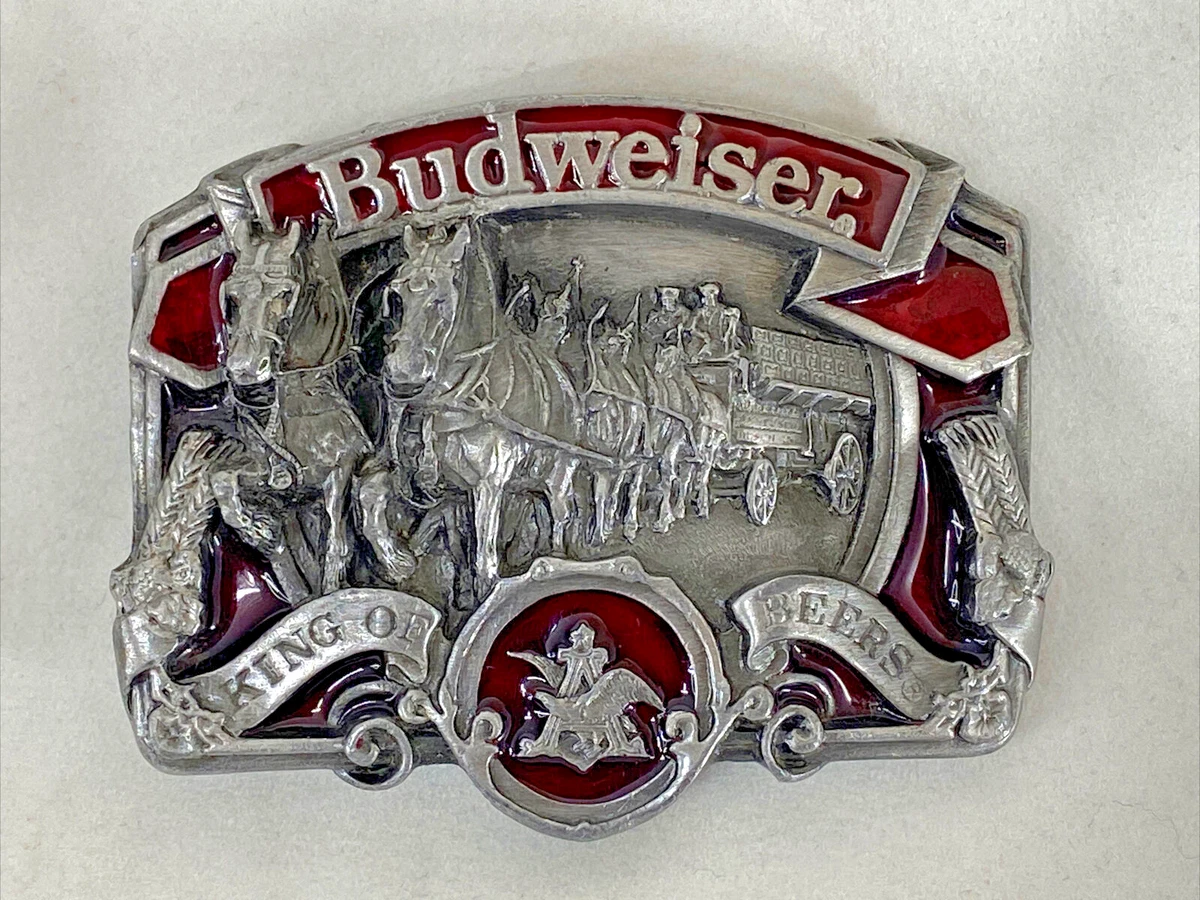 Vintage Budweiser King of Beers Bergamot Brass Colored Belt Buckle Made in  USA