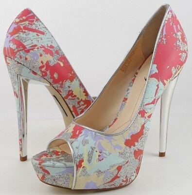 $150 BOUTIQUE 9 CLAUDIUS Multi Glitter Designer Fashion Platform Heels Pumps 9.5