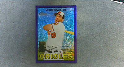 2016 Topps Heritage Chrome Purple Refractor #60 Chris Davis Orioles